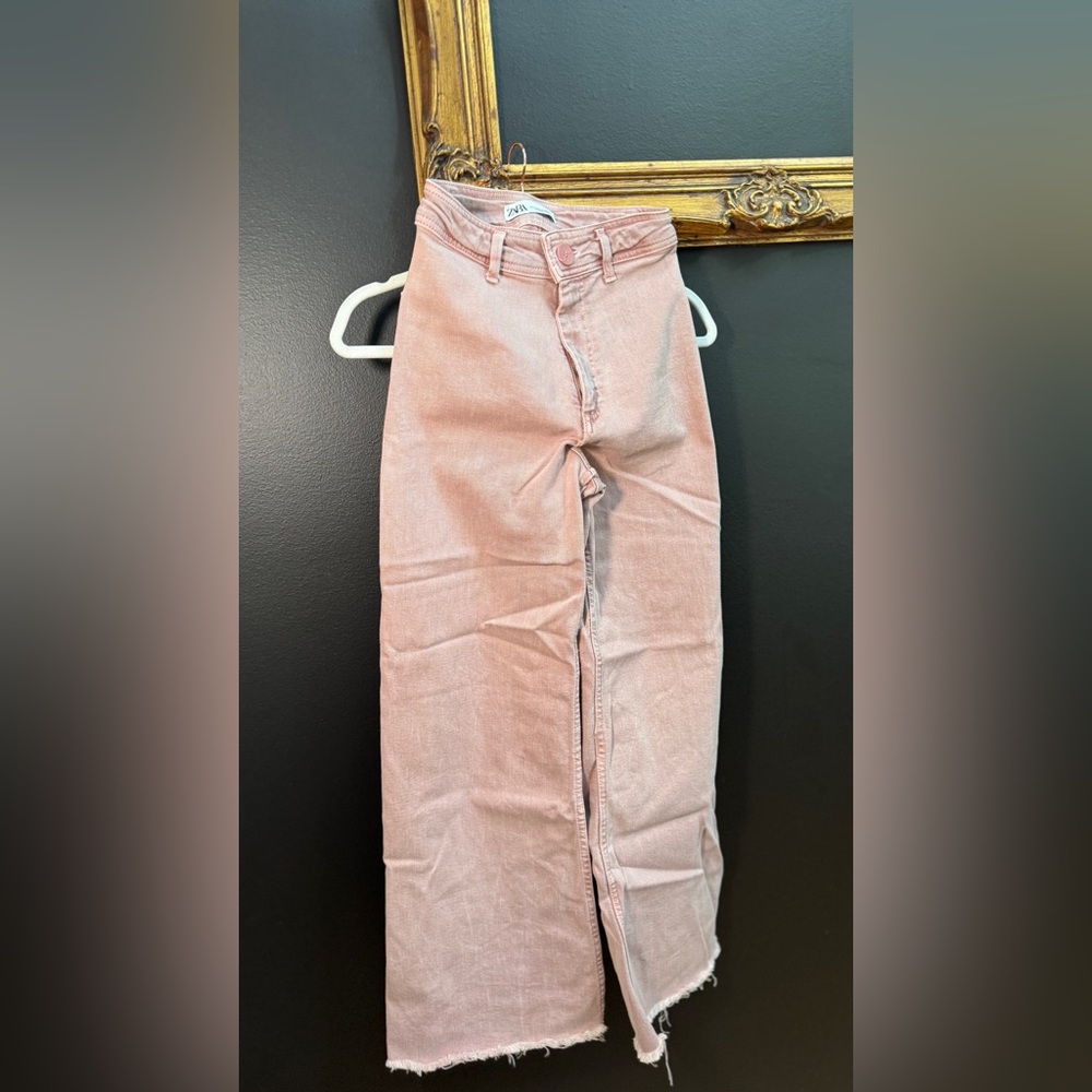 Zara Dusty Pink High Waisted Jeans Size 2 - Picture 4 of 16